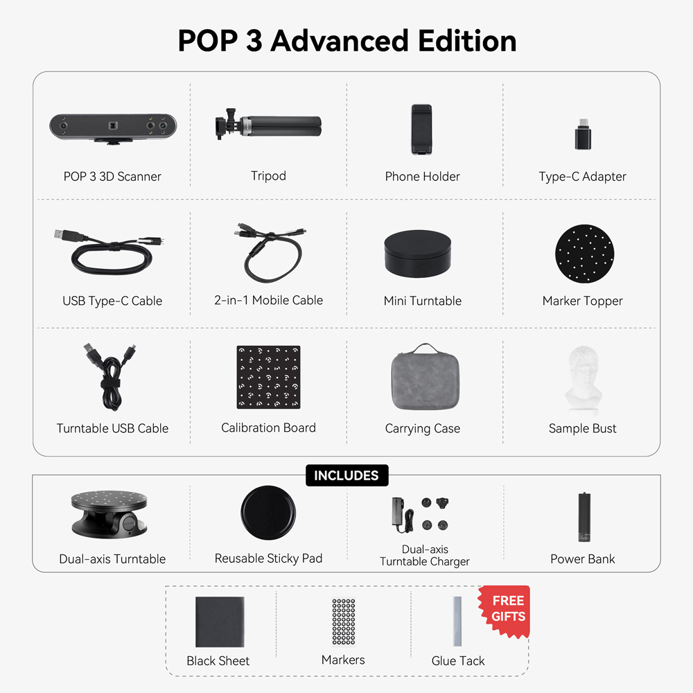  Revopoint 3D Scanner Pop 3 Advanced Edition
